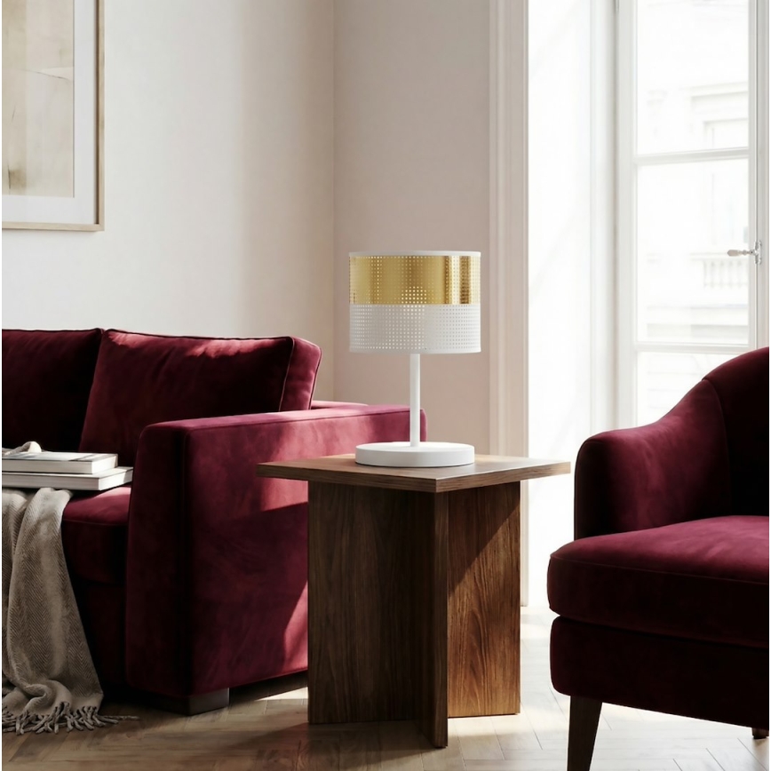 Stolová lampa LUX 1xE27/15W/230V biela/zlatá