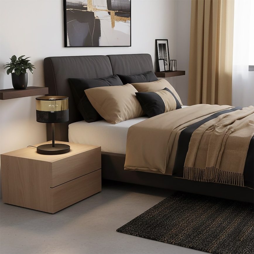 Stolová lampa LUX 1xE27/15W/230V čierna/zlatá