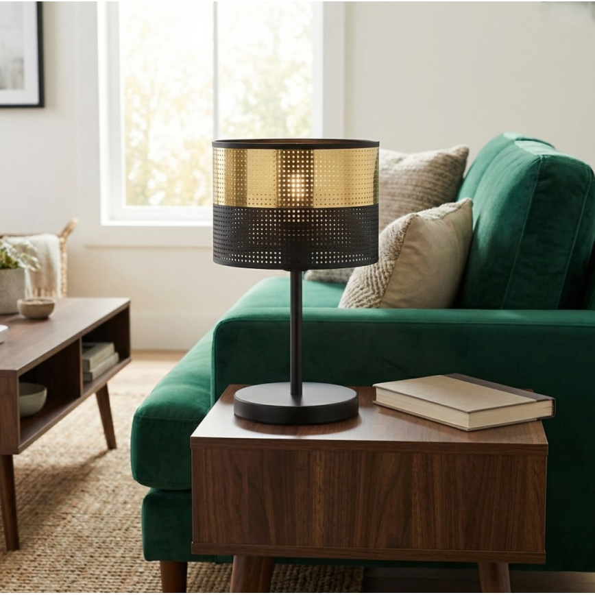 Stolová lampa LUX 1xE27/15W/230V čierna/zlatá
