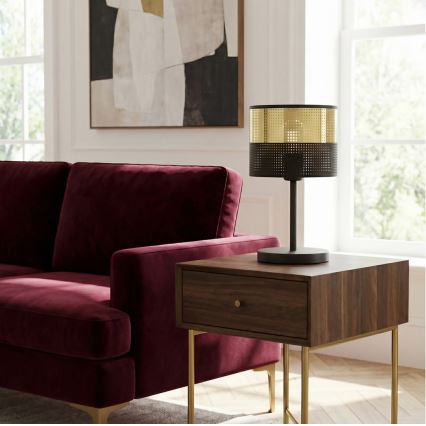 Stolová lampa LUX 1xE27/15W/230V čierna/zlatá