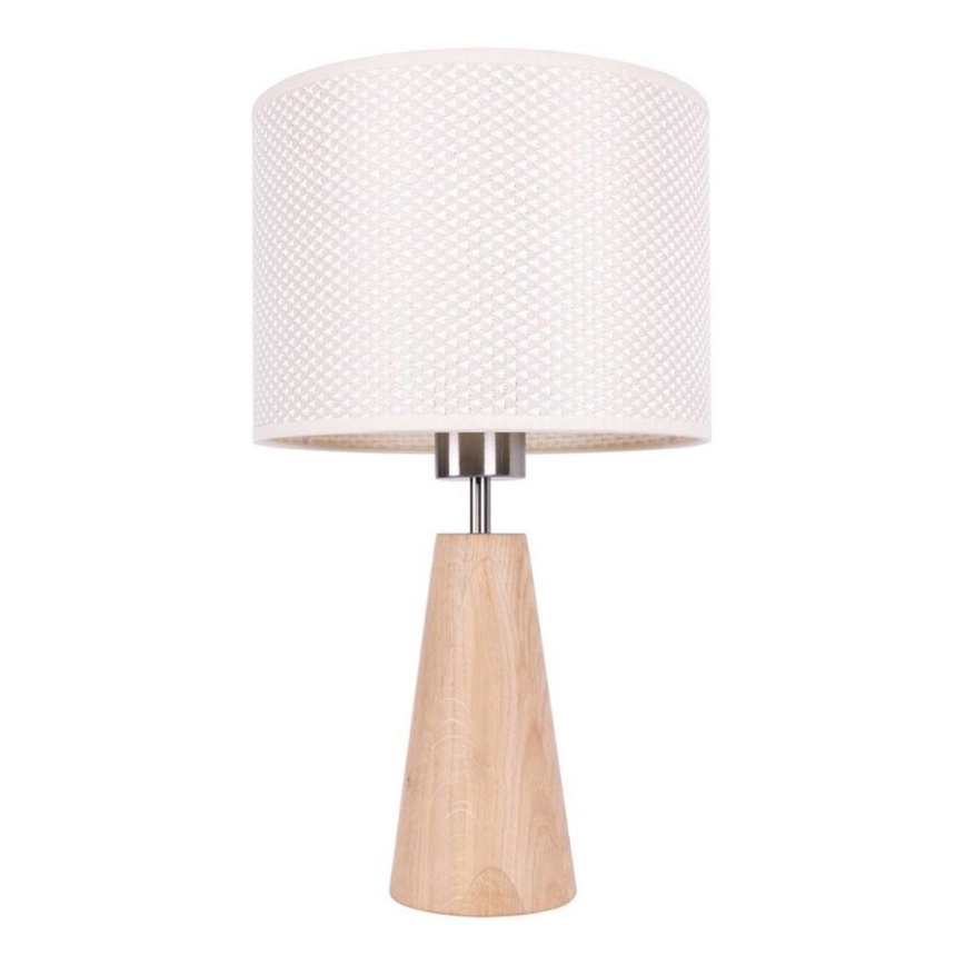 Stolová lampa MERCEDES 1xE27/40W/230V priemer 43 cm krémová/dub