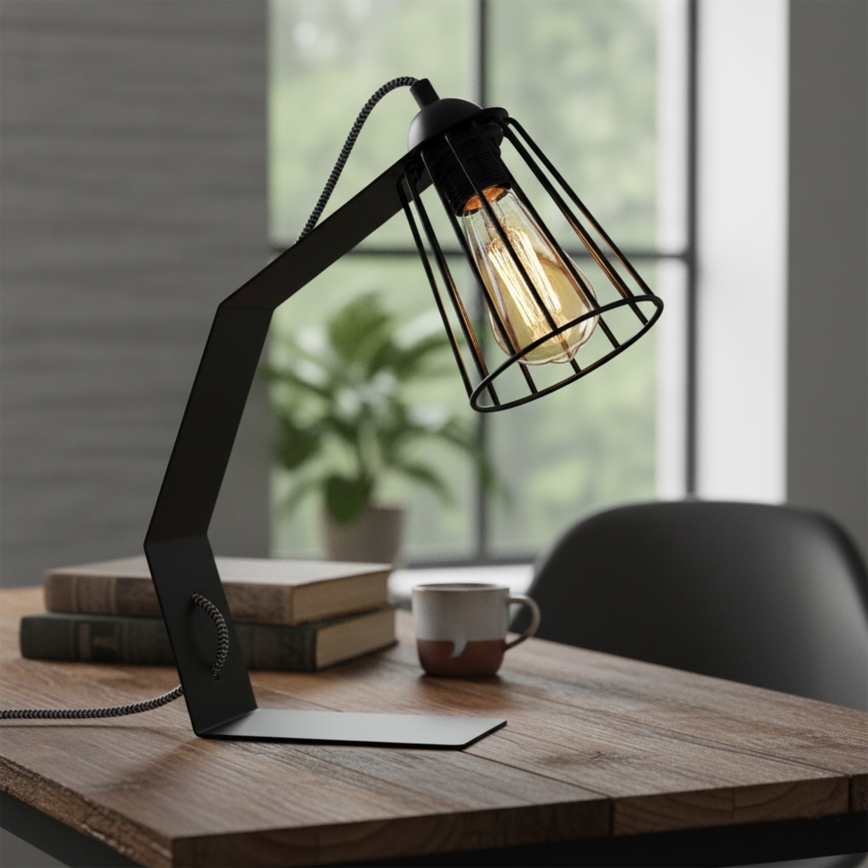 Stolová lampa NANDO 1xE27/15W/230V čierna