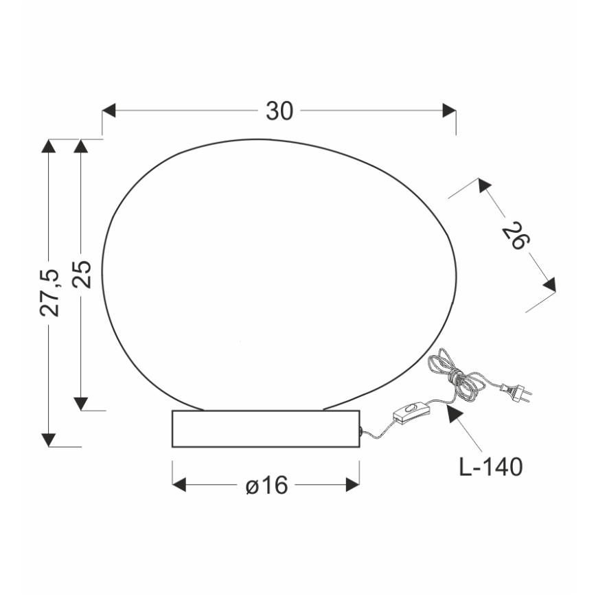 Stolová lampa STONES 1xE27/40W/230V čierna