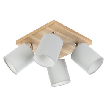 Stropné bodové svietidlo APRILLIA 4xE27/25W/230V borovica – FSC certifikované