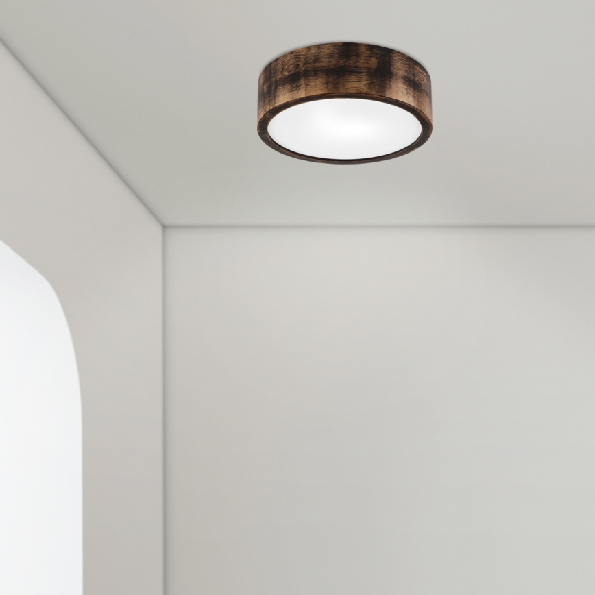 Kúpeľňové stropné svietidlo OAK SMOKY 2xE27/15W/230V IP54 ? 27,5 cm dub/tmavohnedá