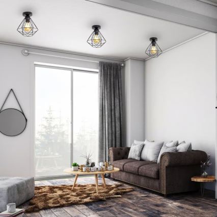 Stropné svietidlo 1xE27/40W/230V čierne