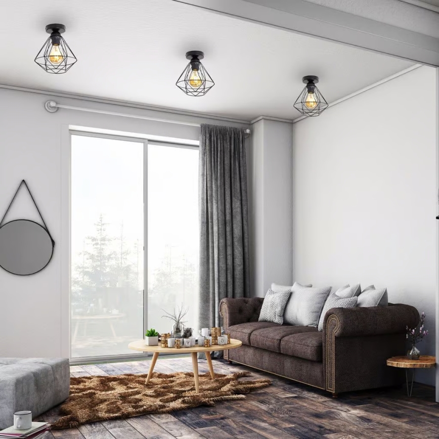 Stropné svietidlo 1xE27/40W/230V čierne