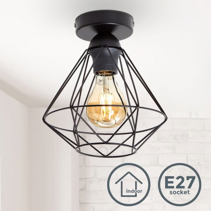 Stropné svietidlo 1xE27/40W/230V čierne