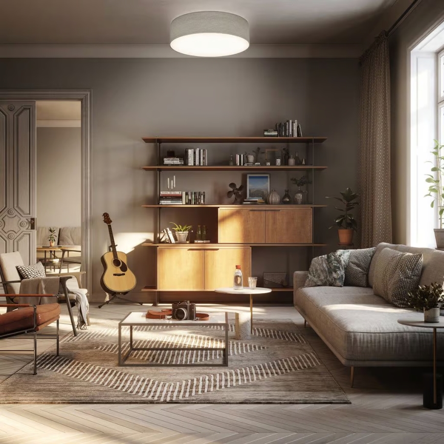 Stropné svietidlo 2xE27/40W/230V, priemer 38 cm, béžové