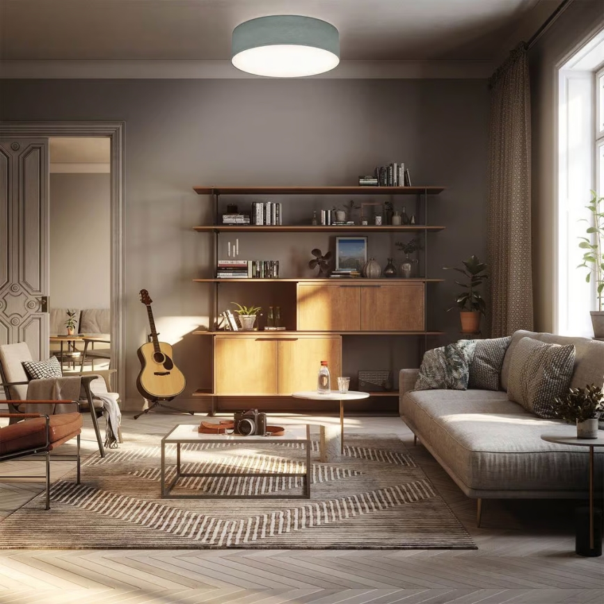 Stropné svietidlo 2xE27/40W/230V, priemer 38 cm, sivé