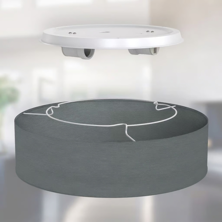 Stropné svietidlo 2xE27/40W/230V, priemer 38 cm, sivé