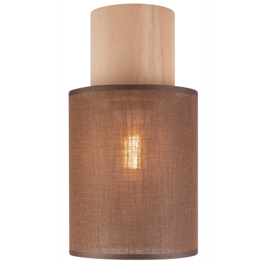 Stropné svietidlo ARI 1xE27/60W/230V pr. 16 cm hnedá buk