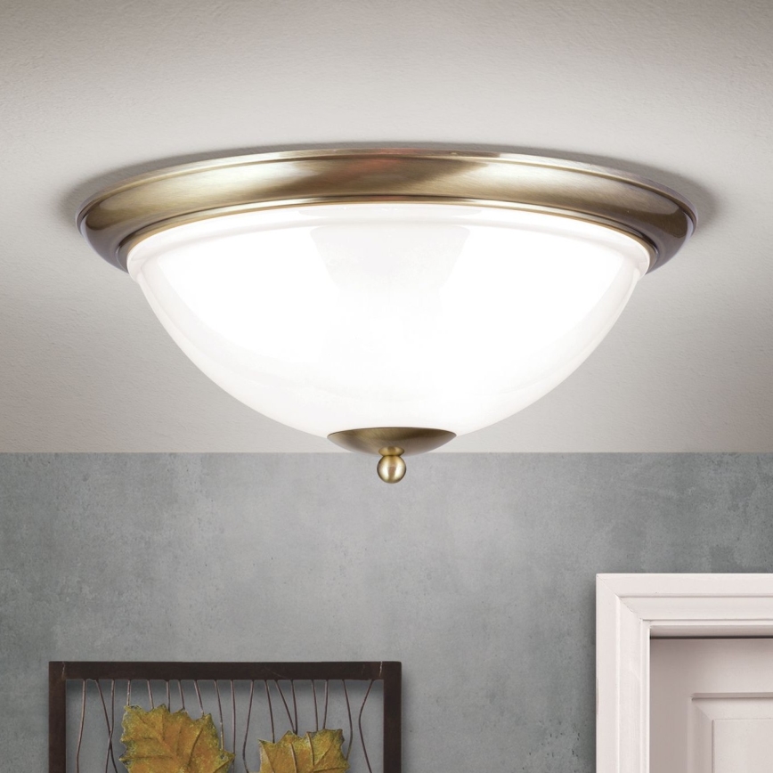 Stropné svietidlo AUSTRIAN OLD LAMP 3xE27/60W/230V pr. 50 cm bronz/biela