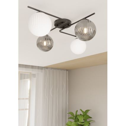 Stropné svietidlo AZURA 4xE14/10W/230V čierna/šedá/biela
