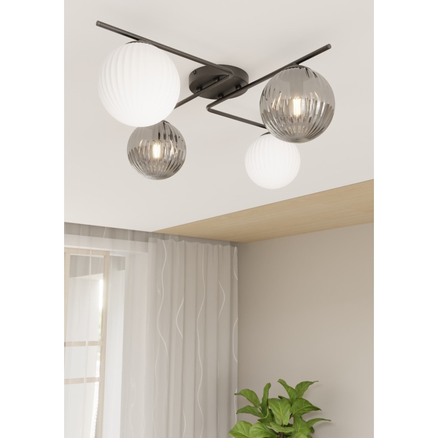 Stropné svietidlo AZURA 4xE14/10W/230V čierna/šedá/biela