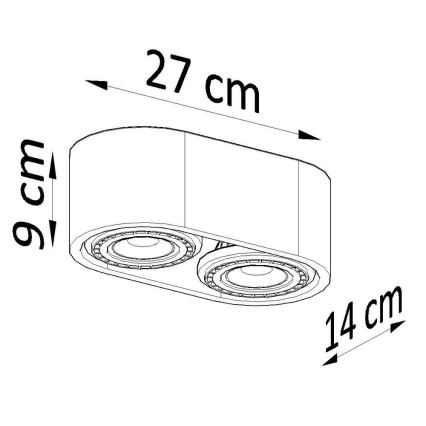 Stropné svietidlo BASIC AR111 2xGU10/40W/230V betón