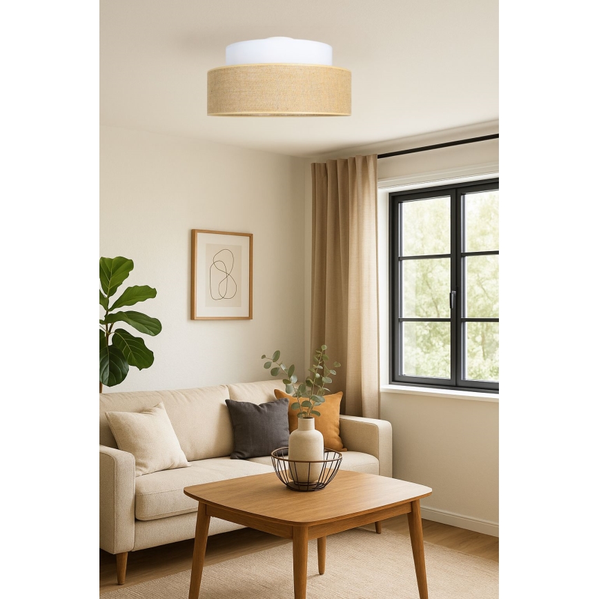 Stropné svietidlo BOHO 1xE27/60W/230V biela/béžová