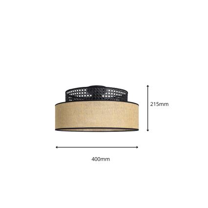 Stropné svietidlo BOHO 1xE27/60W/230V čierna/ratan