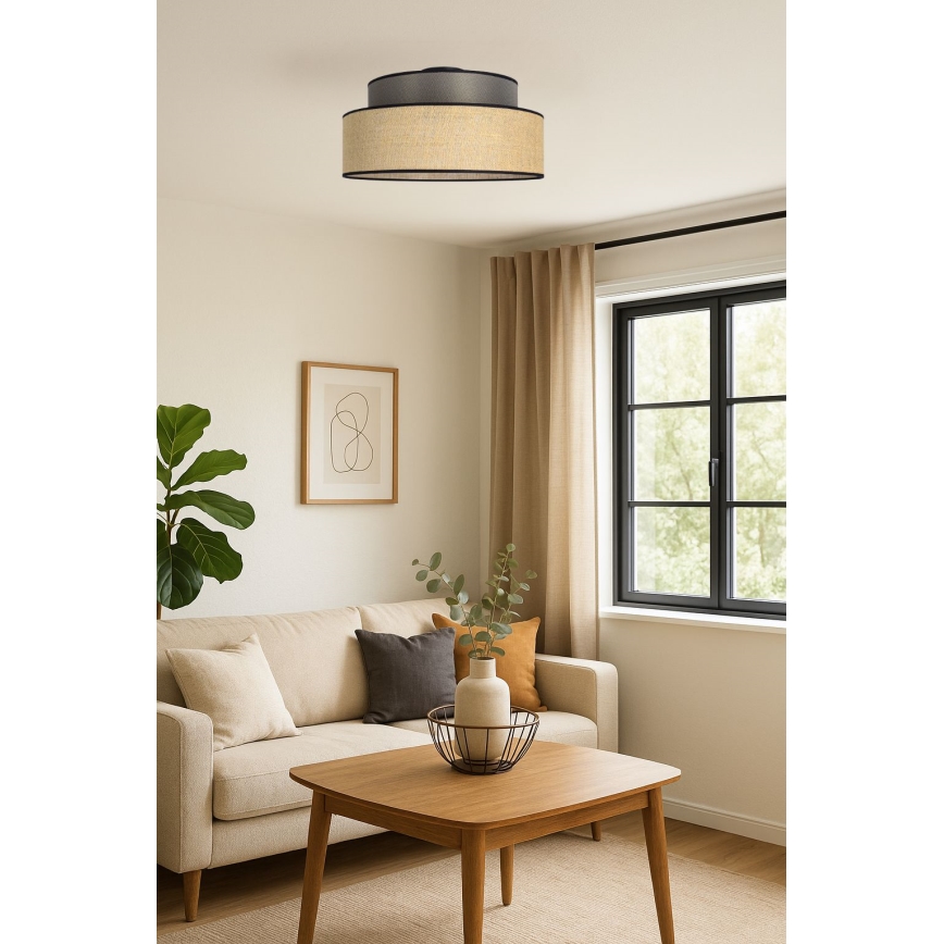 Stropné svietidlo BOHO 1xE27/60W/230V hnedá/béžová