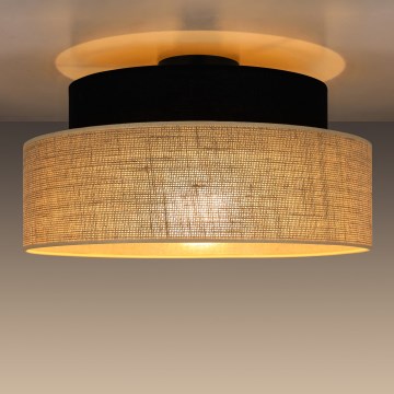 Stropné svietidlo BOHO 1xE27/60W/230V pr. 40 cm čierna/béžová
