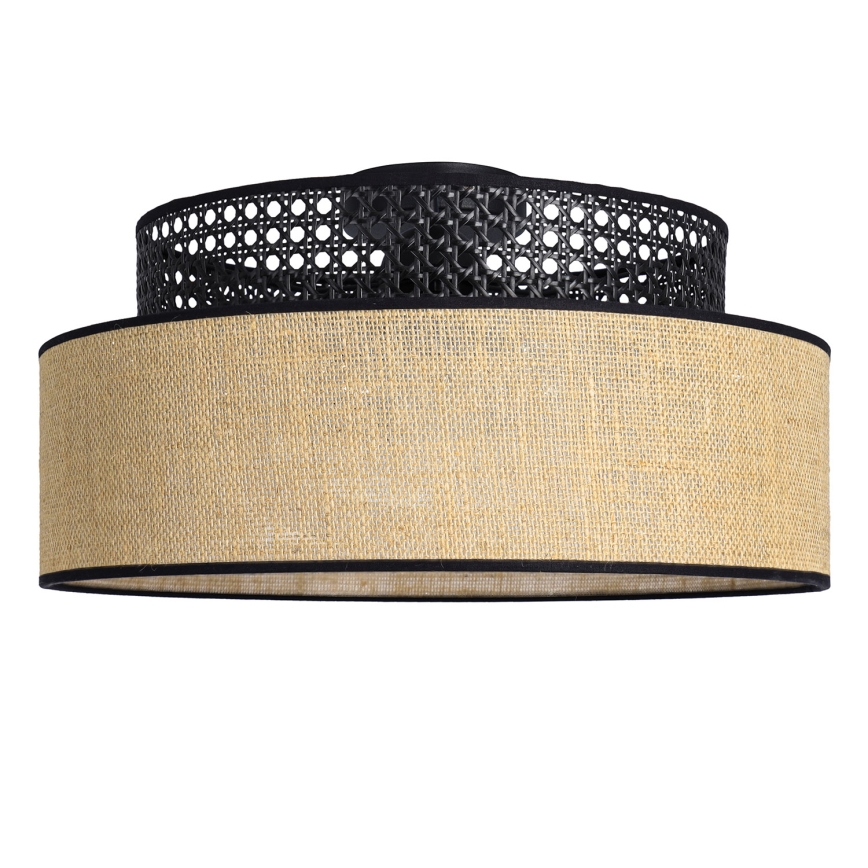 Stropné svietidlo BOHO 1xE27/60W/230V pr. 40 cm čierna/ratan