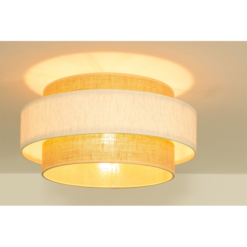 Stropné svietidlo BOHO 1xE27/60W/230V pr. 40 cm krémová/juta