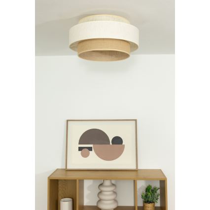 Stropné svietidlo BOHO 1xE27/60W/230V priemer 40 cm biela/juta