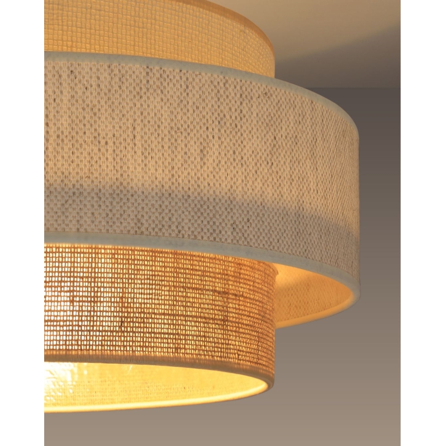 Stropné svietidlo BOHO 1xE27/60W/230V priemer 40 cm biela/juta