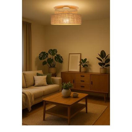 Stropné svietidlo BOHO 1xE27/60W/230V ratan