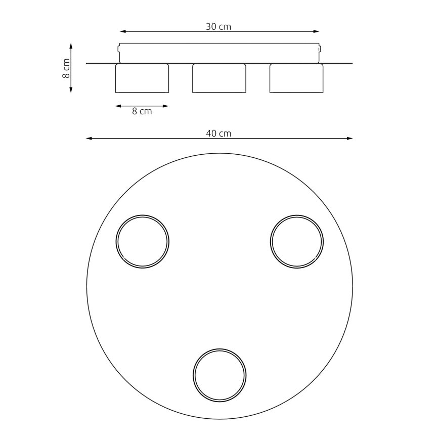 Stropné svietidlo BOLX 3xGX53/10W/230V béžové