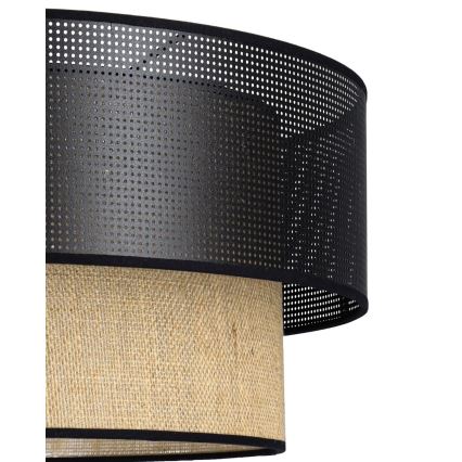 Stropné svietidlo BORHO 1xE27/60W/230V pr. 50 cm čierne/juta