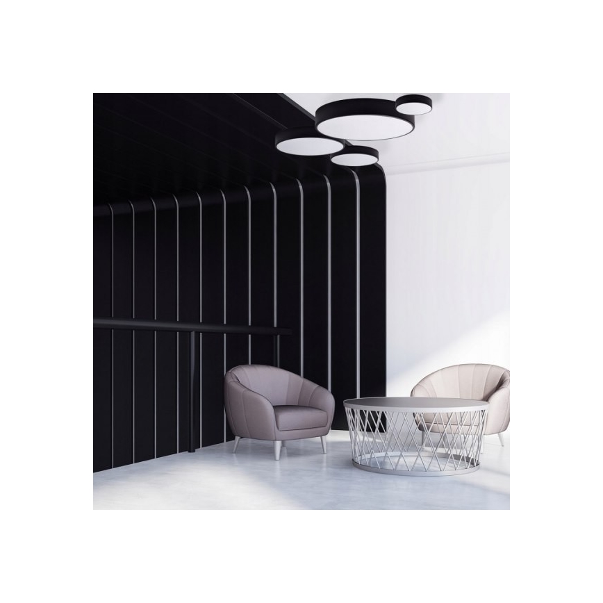 Stropné svietidlo CLEO 6xE27/24W/230V pr. 78 cm čierna