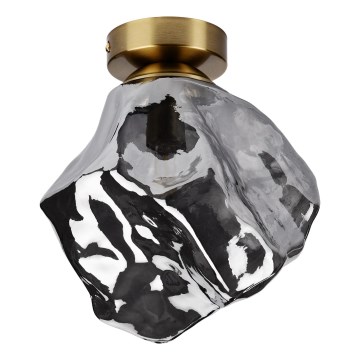 Stropné svietidlo CRISTAL 1xE14/15W/230V mosadz/dymovo-čierna