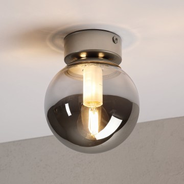 Stropné svietidlo ELIAS 1xE14/5W/230V pr. 13 cm matný chróm/dymovo sivá