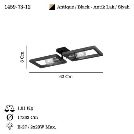 Stropné svietidlo ERA 2xE27/40W/230V hnedá