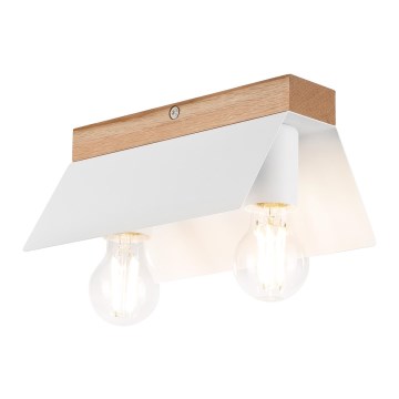 Stropné svietidlo ESME 2xE27/15W/230V biela/dub