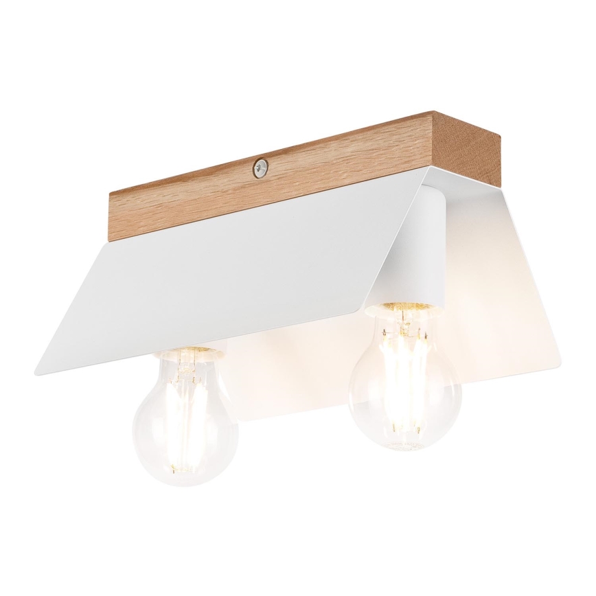 Stropné svietidlo ESME 2xE27/15W/230V biela/dub