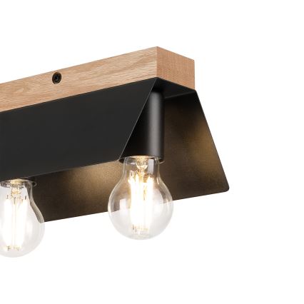 Stropné svietidlo ESME 2xE27/15W/230V čierna/dub
