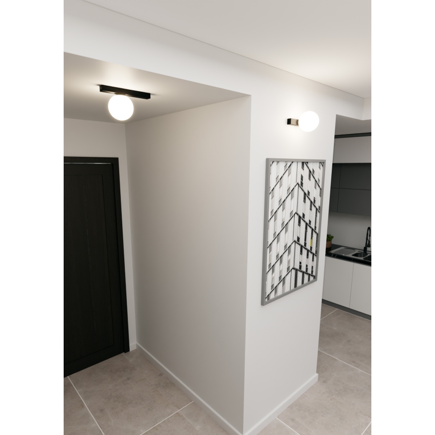 Stropné svietidlo FIT 1xE14/10W/230V čierna/biela