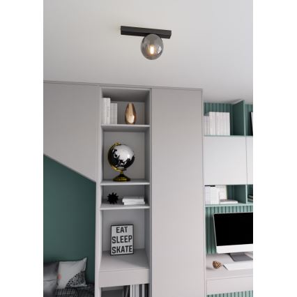 Stropné svietidlo FIT 1xE14/10W/230V čierna/šedá