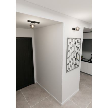 Stropné svietidlo FIT 1xE14/10W/230V čierna/šedá