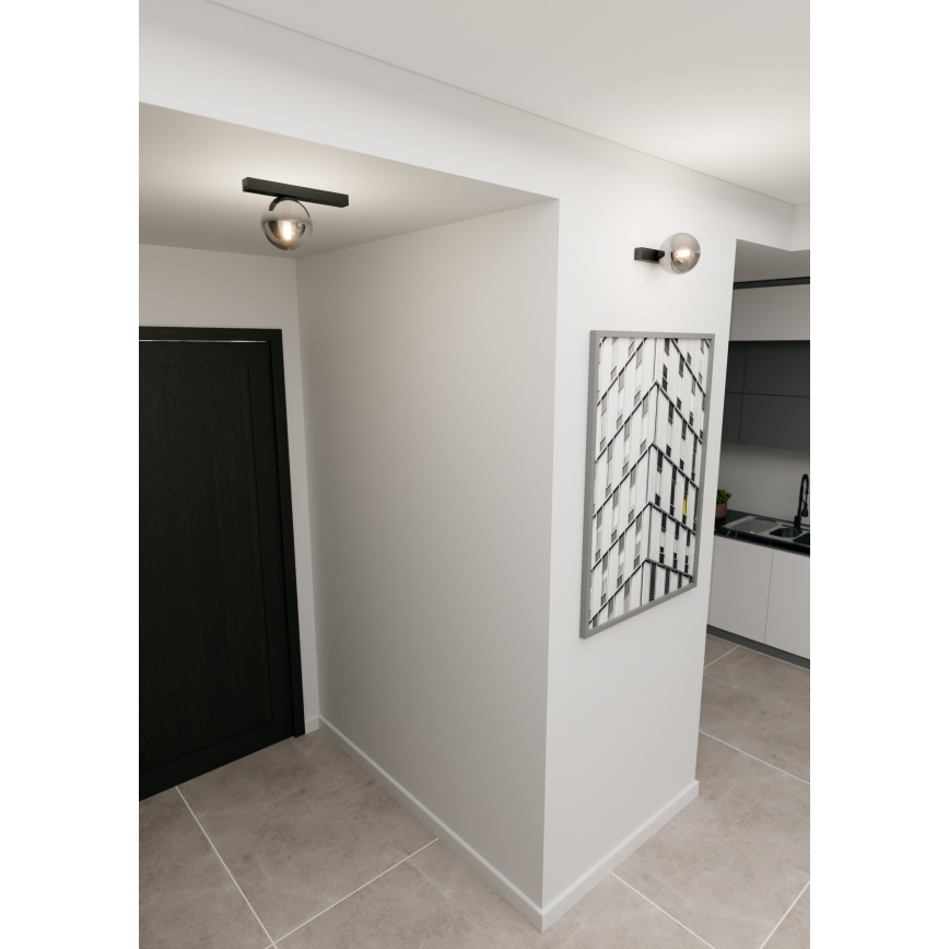 Stropné svietidlo FIT 1xE14/10W/230V čierna/šedá