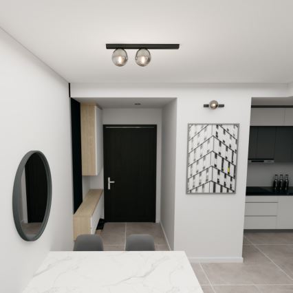 Stropné svietidlo FIT 2xE14/10W/230V čierna/šedá