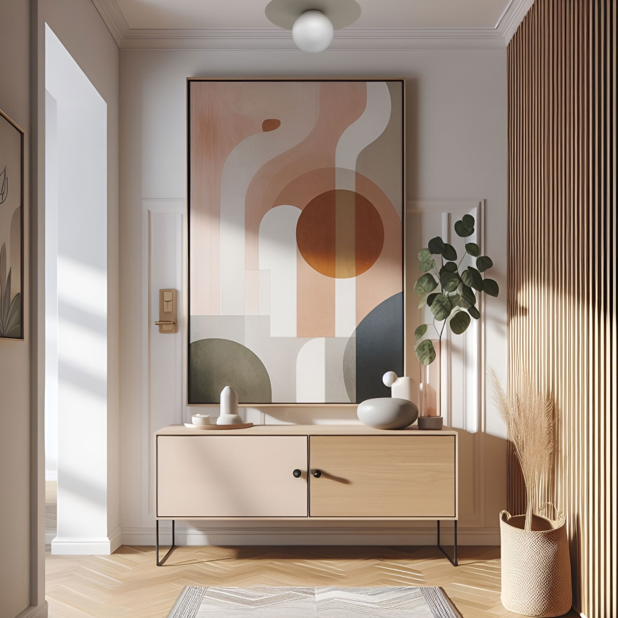 Stropné svietidlo FLAT 1xE27/15W/230V, priemer 35 cm, béžové