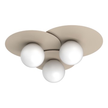 Stropné svietidlo FLAT 3xE27/15W/230V 55x60 cm béžové
