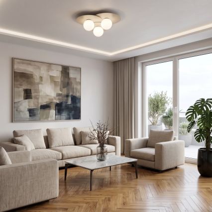 Stropné svietidlo FLAT 3xE27/15W/230V 55x60 cm béžové
