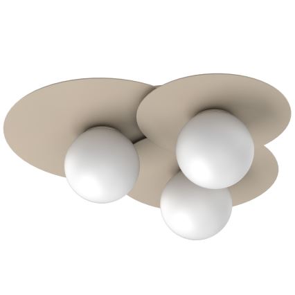 Stropné svietidlo FLAT 3xE27/15W/230V 55x60 cm béžové