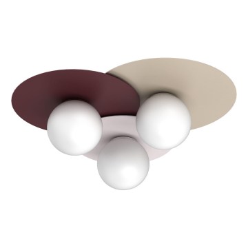 Stropné svietidlo FLAT 3xE27/15W/230V 55x60 cm béžové/krémové/bordové