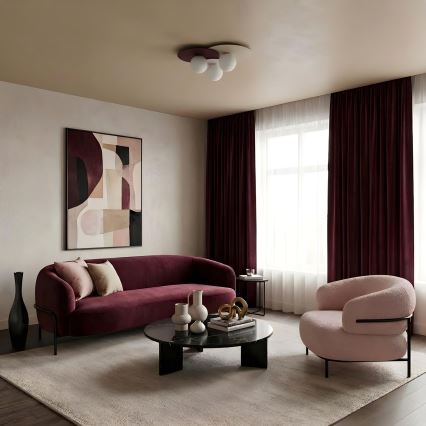 Stropné svietidlo FLAT 3xE27/15W/230V 55x60 cm béžové/krémové/bordové