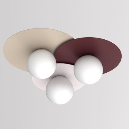 Stropné svietidlo FLAT 3xE27/15W/230V 55x60 cm béžové/krémové/bordové